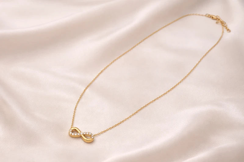 18kt Gold Polish Chain with Infinity Pendant Anti-Tarnish & Anti-Allergic for Girls