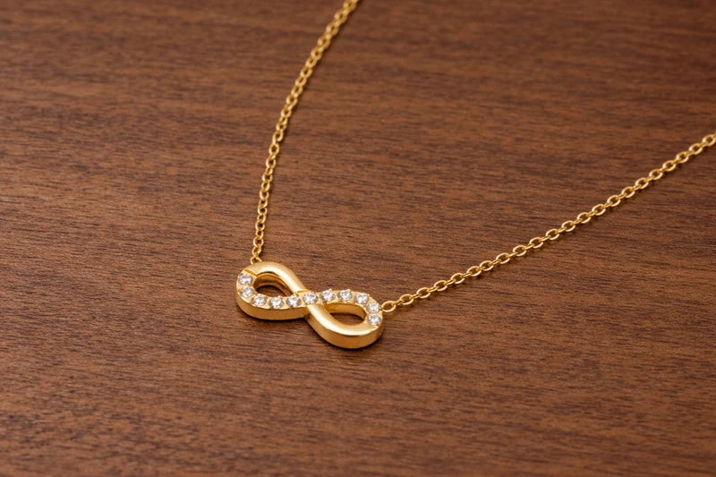 18kt Gold Polish Chain with Infinity Pendant Anti-Tarnish & Anti-Allergic for Girls