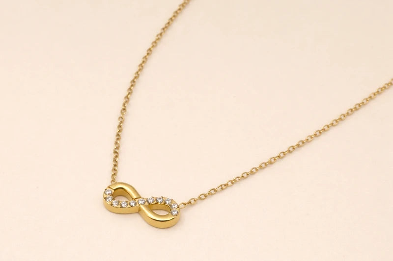 18kt Gold Polish Chain with Infinity Pendant Anti-Tarnish & Anti-Allergic for Girls