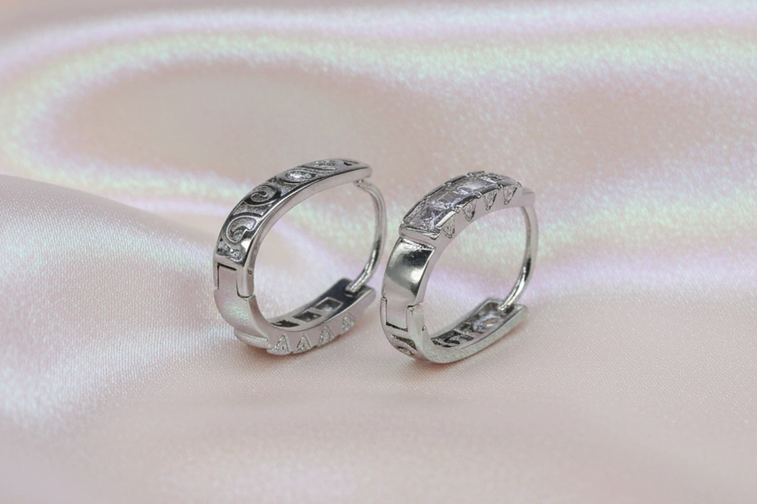 Stainless Steel Silver Polish with Diamond Anti-Tarnish & Anti-Allergic Fancy Earring for Girls (Design 9)