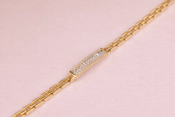 Crystal Diamond Bracelet for Women – 18K Gold Plated