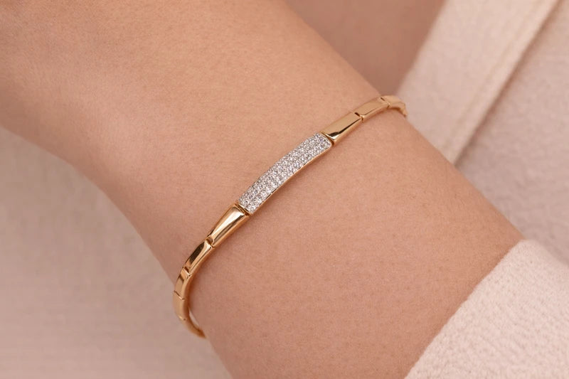 Gold Polish with Diamond Soraski Bracelet (Design 1)