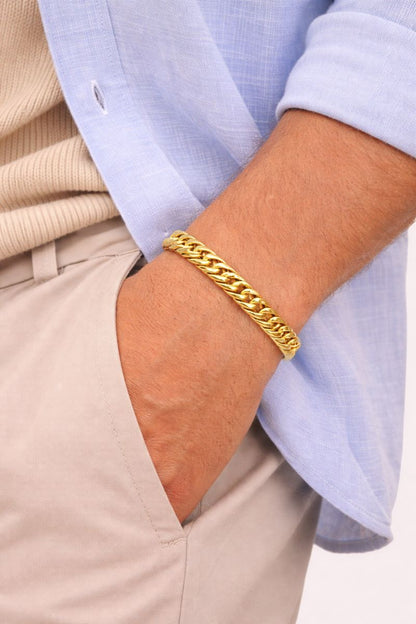 18 carat gold -plated cuban man's bracelet gents anti tranish anti allergic