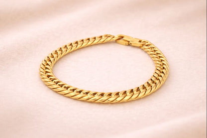 18 carat gold -plated cuban man's bracelet gents anti tranish anti allergic