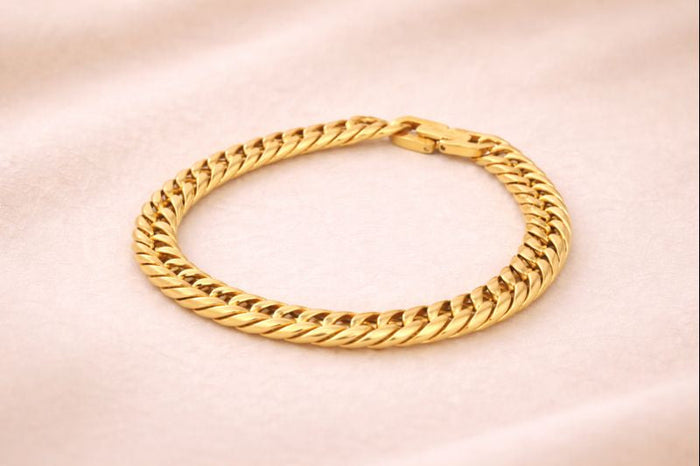 Cuban Bracelet for Men – 18K Gold Plated