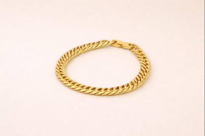 18 carat gold -plated cuban man's bracelet gents anti tranish anti allergic