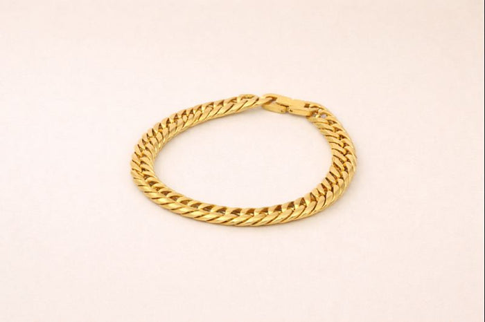 Cuban Bracelet for Men – 18K Gold Plated