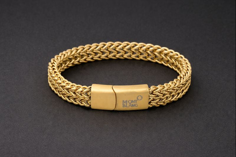 18kt Gold-Plated Matte Finish Bracelet for Men Anti-Tarnish & Anti-Allergic