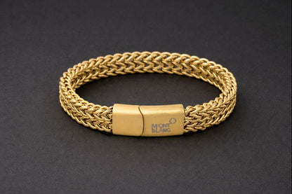18 carat gold-plated matt finish bracalet for mens anti tranish anti allergic