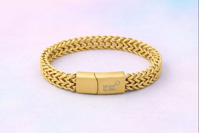 18kt Gold-Plated Matte Finish Bracelet for Men Anti-Tarnish & Anti-Allergic