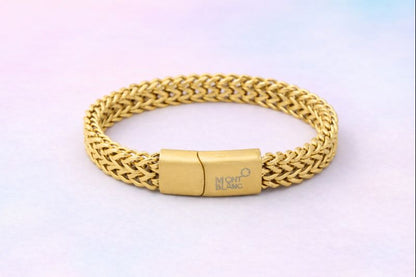 18 carat gold-plated matt finish bracalet for mens anti tranish anti allergic