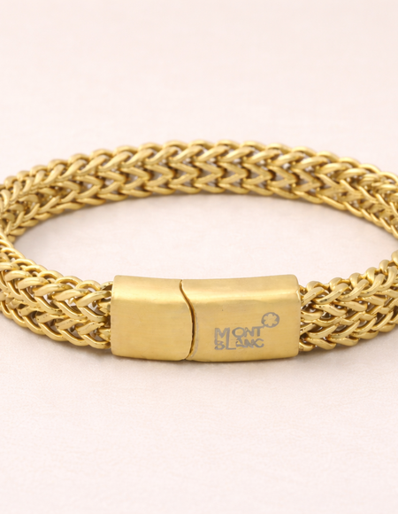 18 carat gold-plated matt finish bracalet for mens anti tranish anti allergic