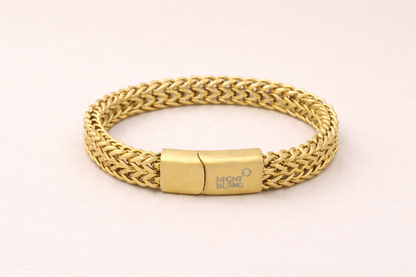 18 carat gold-plated matt finish bracalet for mens anti tranish anti allergic