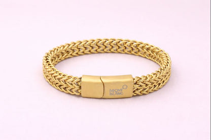 18 carat gold-plated matt finish bracalet for mens anti tranish anti allergic