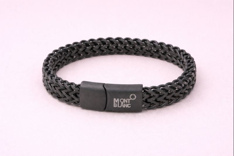 Stainless Steel Black Polish Matte Finish Bracelet for Boys Anti-Tarnish & Anti-Allergic