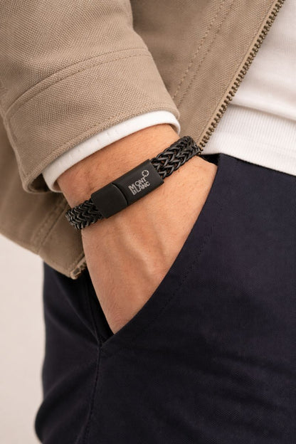 stainless steal black polish matt finish bracalet for boys anti tranish anti allergic