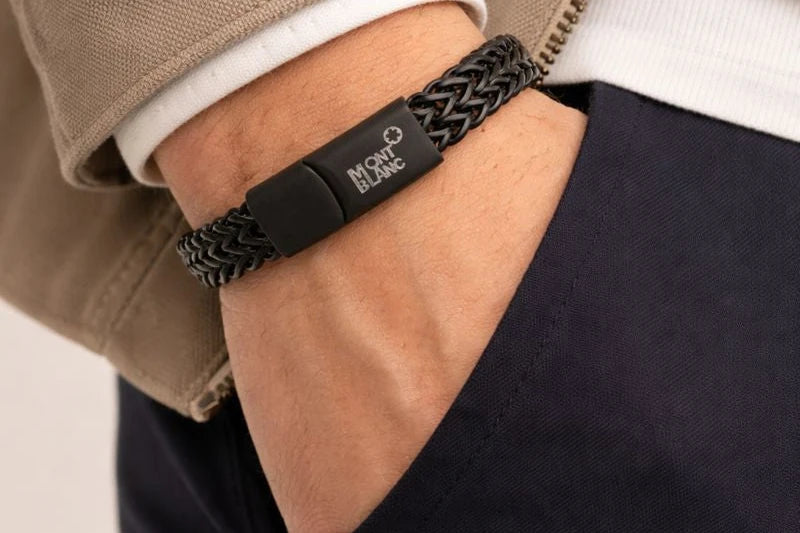Stainless Steel Black Polish Matte Finish Bracelet for Boys Anti-Tarnish & Anti-Allergic
