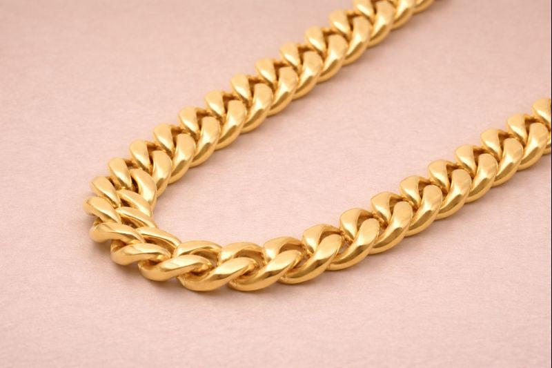 18kt Gold Polish Cuban Bracelet for Men Anti-Tarnish & Anti-Allergic