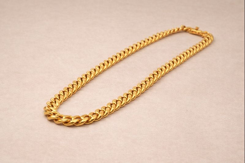 18kt Gold Polish Cuban Bracelet for Men Anti-Tarnish & Anti-Allergic