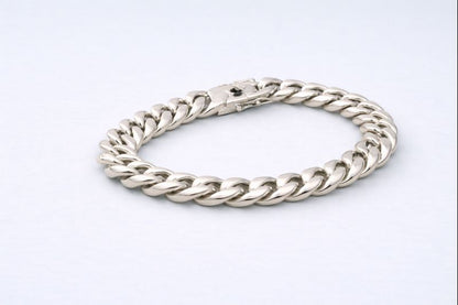 stainless steel silver polish cuban bracelet for mens anti tranish anti allergic