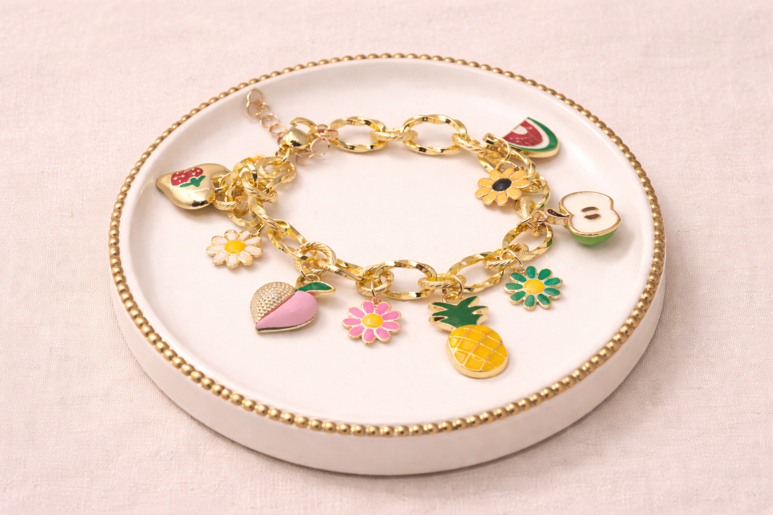 Summer Fruti & Flower Charm Bracelet for Girls