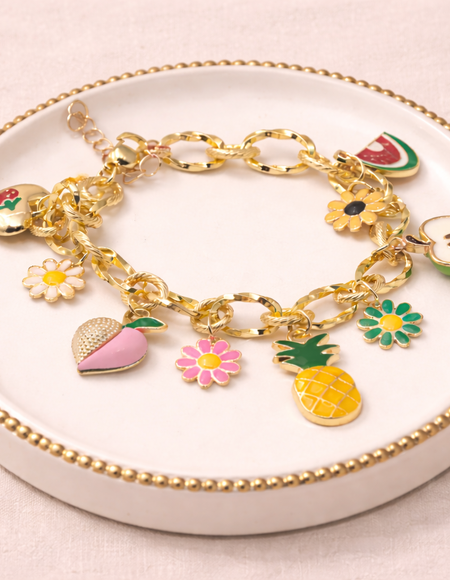 summer fruti & flower charm bracelet for girls