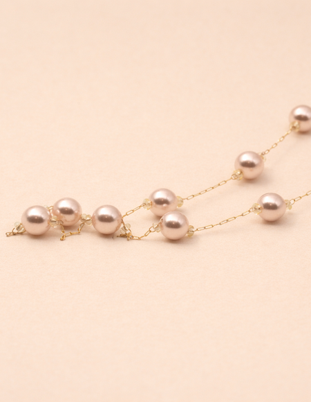 18kt gold polish with pearl necklace anti tranish anti allergic for girls