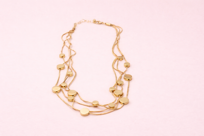 18kt rose gold polish fancy necklace anti tarnish anti allergic for girls
