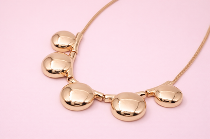 18kt rose gold polish fancy necklace anti tarnish anti allergic for girls