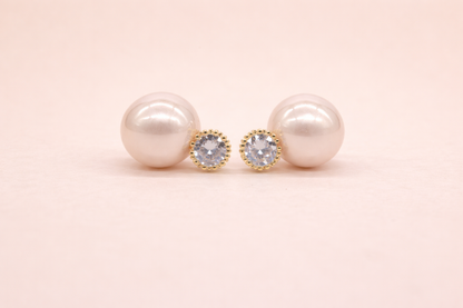 18kt gold polish with swarovski stone & pearl anti tarnish anti allergic fancy earring for girl