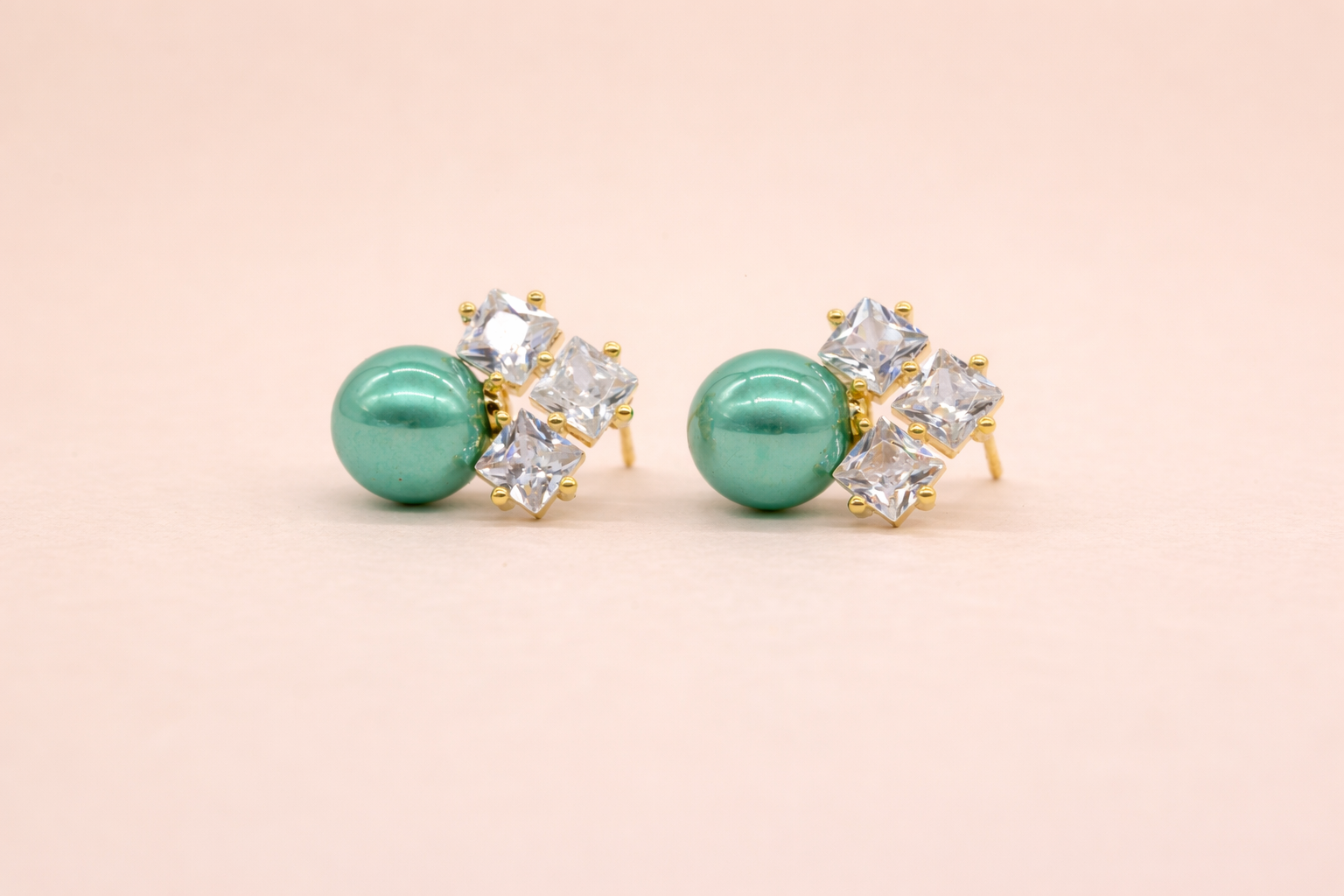 18kt Gold Polish with Swarovski Stone & Pearl Anti-Tarnish & Anti-Allergic Fancy Earring for Girl