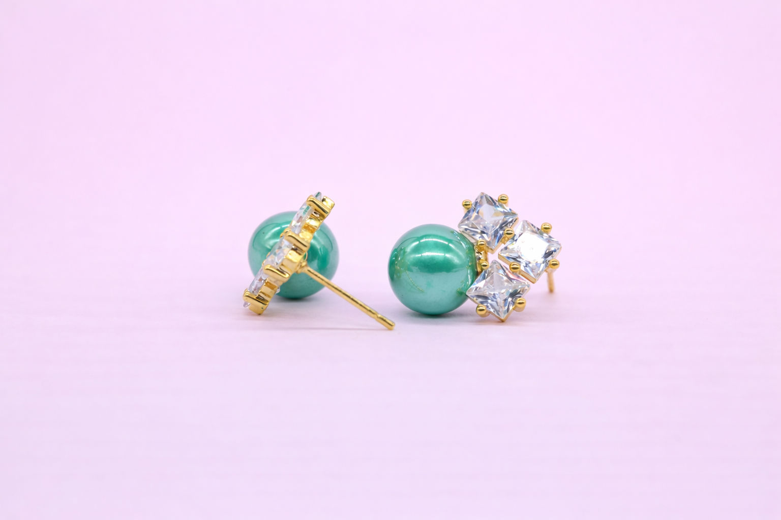 18kt Gold Polish with Swarovski Stone & Pearl Anti-Tarnish & Anti-Allergic Fancy Earring for Girl