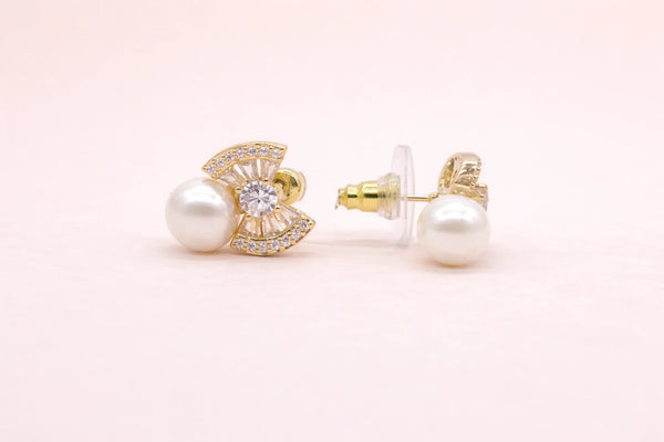 Pearl & Diamond Fancy Earring for Women – 18K Gold Plated