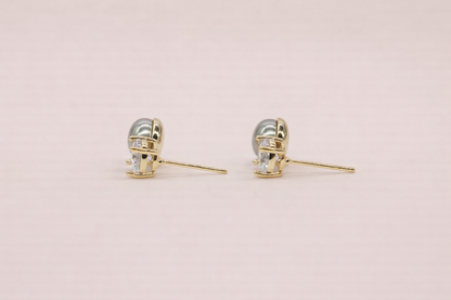 18kt gold polish with swarovski stone & pearl anti tarnish anti allergic fancy earring for girls