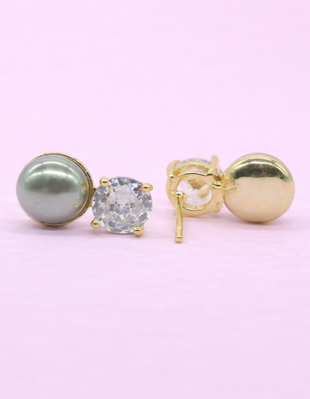 18kt gold polish with swarovski stone & pearl anti tarnish anti allergic fancy earring for girls