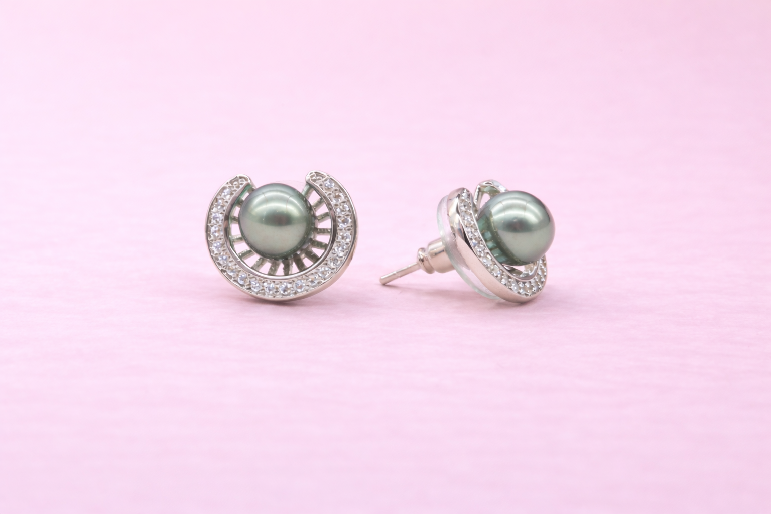 Stainless Steel with Silver Polish with Diamond & White Pearl Anti-Tarnish & Anti-Allergic Fancy Earring for Girls (Design 2)
