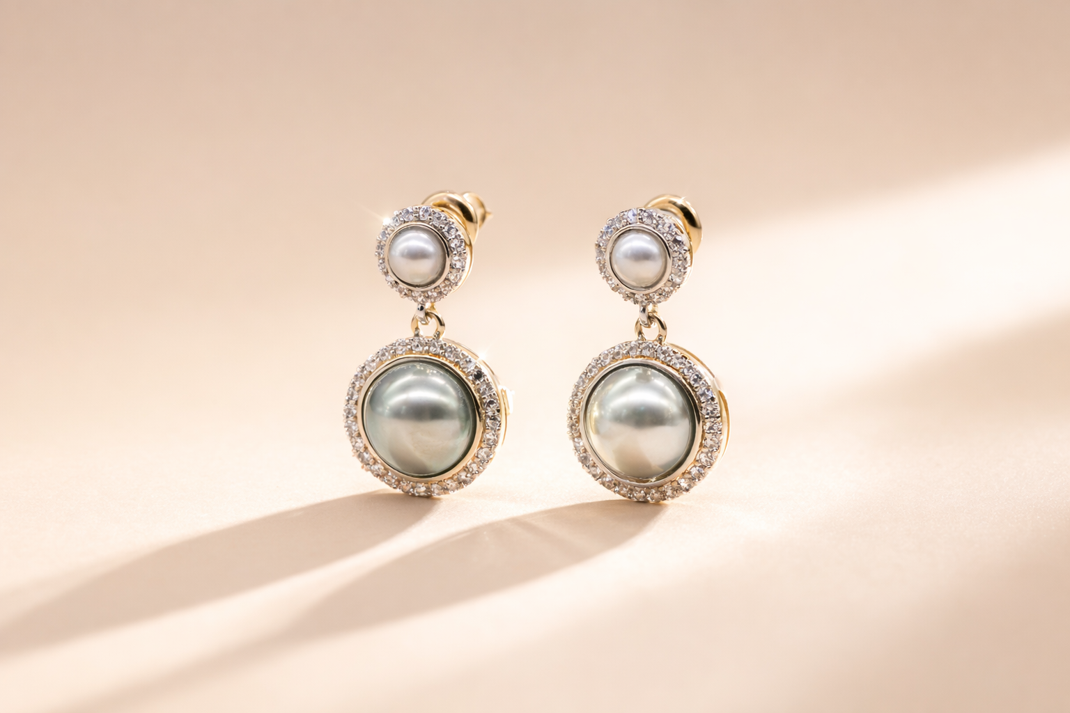 Stainless Steel with Silver Polish with Diamond & Light Blue Pearl Anti-Tarnish & Anti-Allergic Fancy Earring for Girls