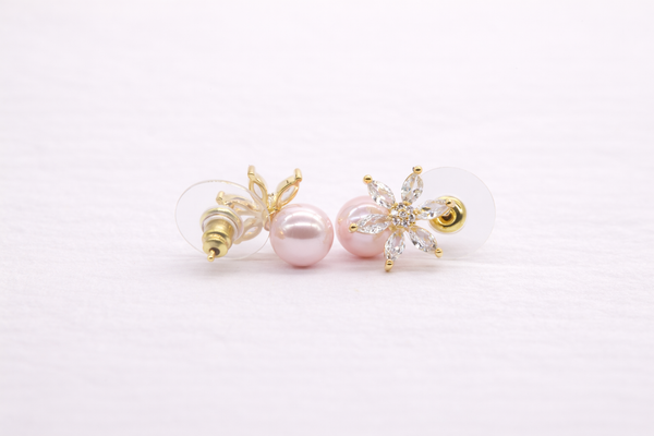 Silver P & Olish Pink Pearl Fancy Earring for Women – Silver