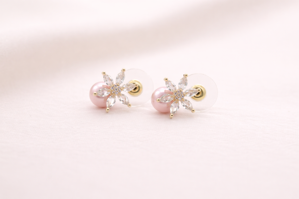 Silver P & Olish Pink Pearl Fancy Earring for Women – Silver