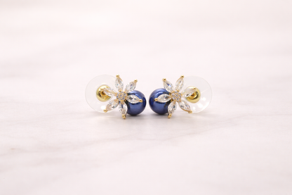 stainless steal with silver polish with diamond & red pearl anti tarnish anti allergic fancy earring for girls