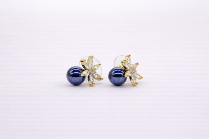 stainless steal with silver polish with diamond & red pearl anti tarnish anti allergic fancy earring for girls