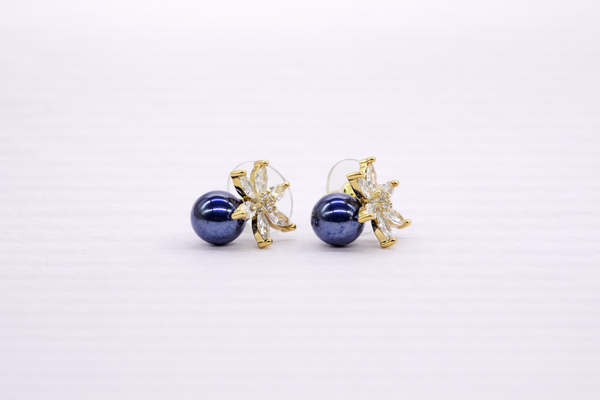 Diamond & Red Pearl Fancy Earring for Women (Design 2) – Silver