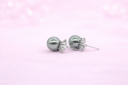 stainless steal with silver polish with diamond & black pearl anti tarnish anti allergic fancy earring for girls