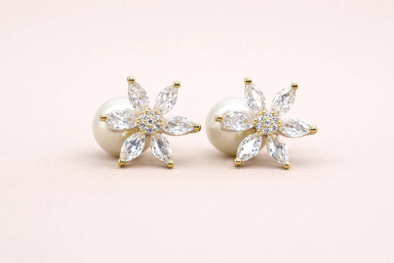 18kt Gold Polish with White Pearl Anti-Tarnish & Anti-Allergic Fancy Earring for Girls