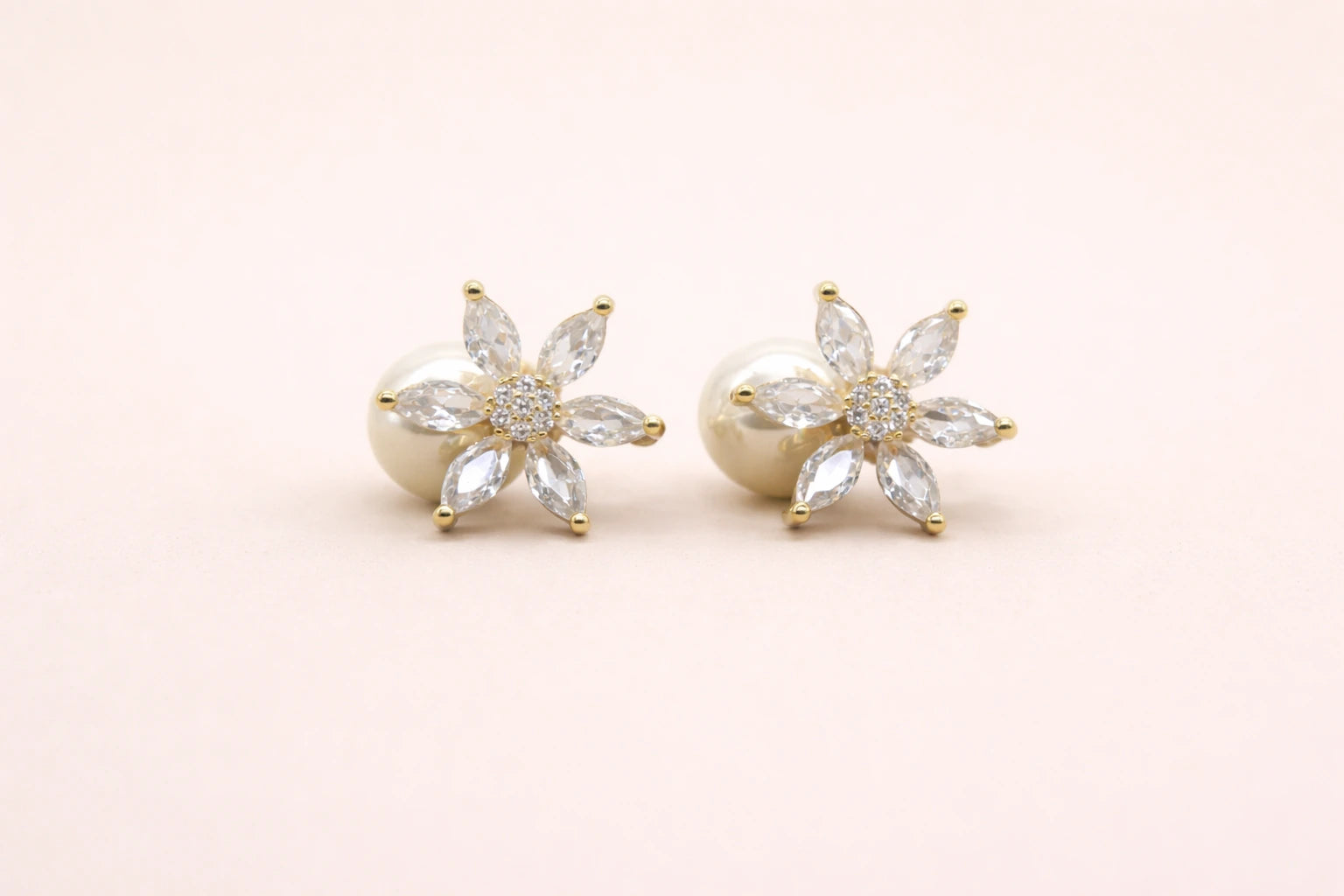 18kt Gold Polish with White Pearl Anti-Tarnish & Anti-Allergic Fancy Earring for Girls