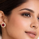 Diamond & Ruby Stone Fancy Earring for Women – 18K Gold Plated