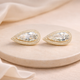 Diamond & White Crystal Stone Fancy Earring for Women (Design 2) – 18K Gold Plated