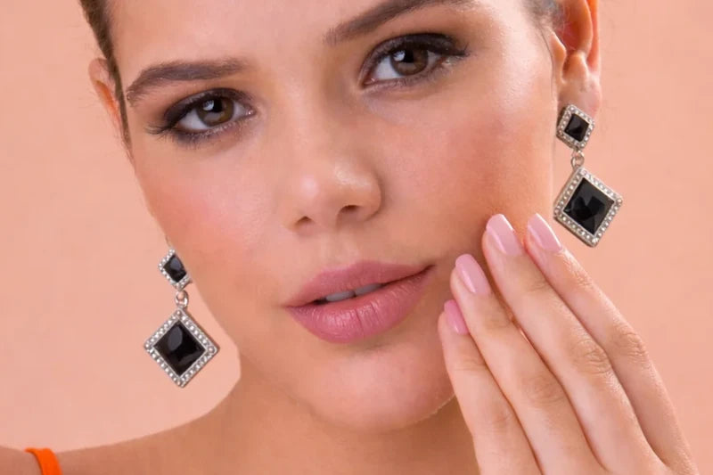 Stainless Steel Silver Polish with Diamond & Swarovski Stone White Anti-Tarnish & Anti-Allergic Fancy Earring for Girls (Design 4)