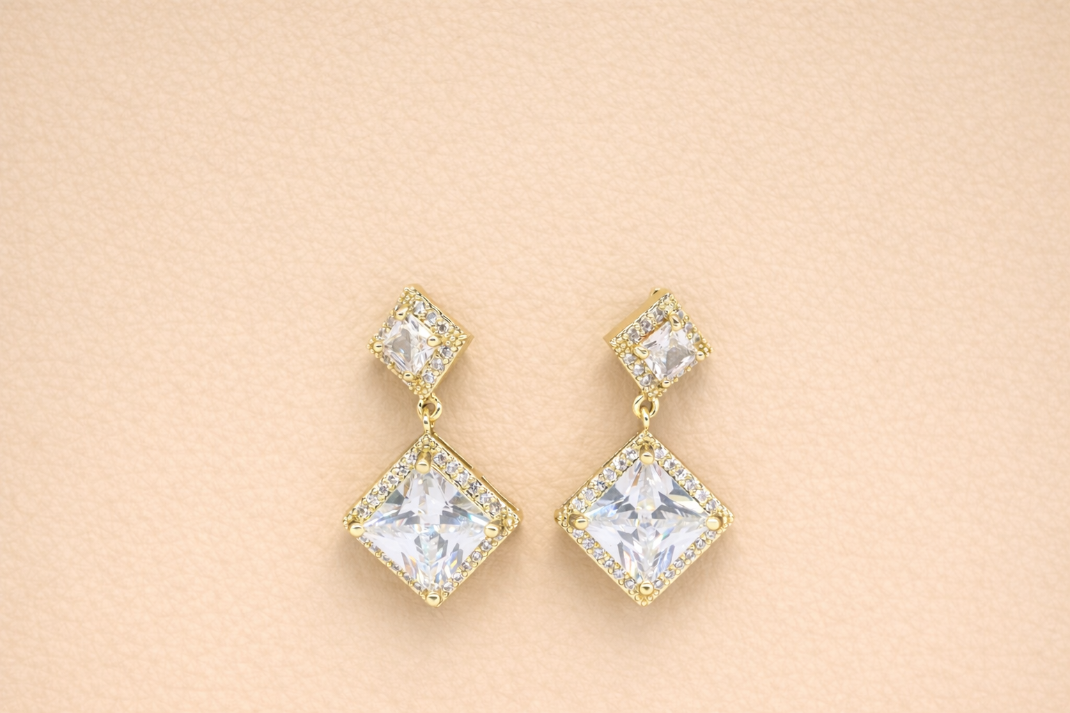 18kt Gold Polish with Diamond & White Swarovski Stone Anti-Tarnish & Anti-Allergic Fancy Earring for Girls (Design 1)