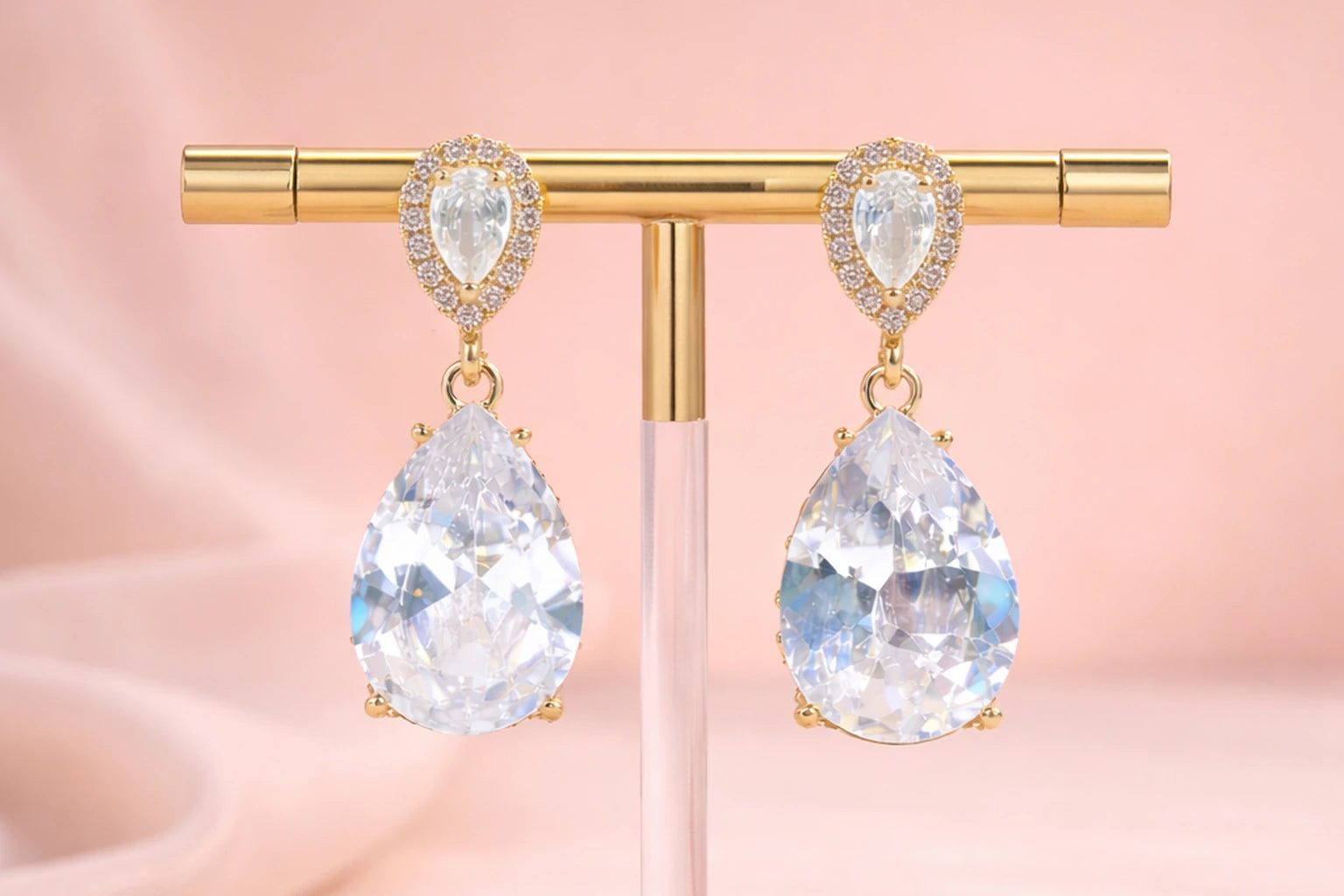 18kt Gold Polish with Diamond & Swarovski Stone Anti-Tarnish & Anti-Allergic Fancy Earring for Girls